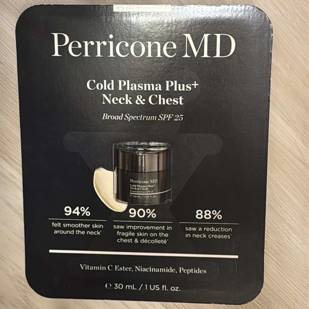 NEW PERRICONE MD Cold Plasma Plus+ Neck & Chest SPF 25 SEALED FULL SZ 30 ml 1 oz